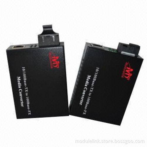 Fiber Media Converter, 10/100M Single-mode/-fiber, 100km